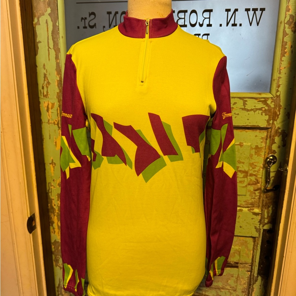 Vintage Tommaso Bike Riding Colorful Long Sleeve Men's Shirt